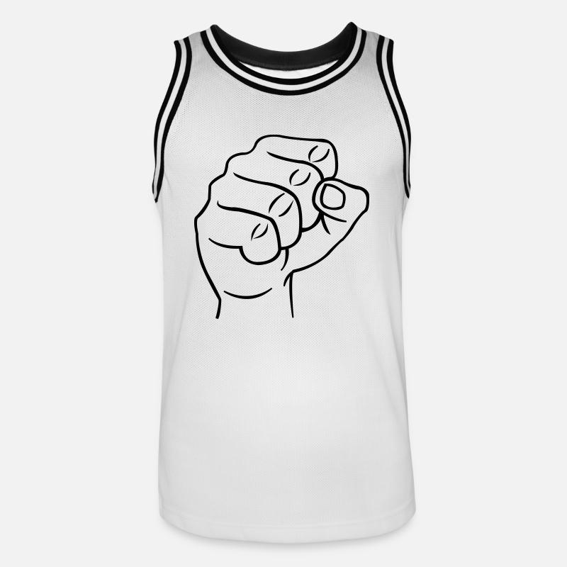 faust1 - Männer Basketball-Trikot - Weiß/Schwarz