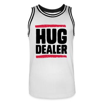 Hug Dealer - Männer Basketball-Trikot - Weiß/Schwarz - Vorne - AI Model Male 185 dark (185cm)