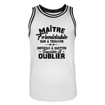 Maître Formidable Idée Cadeau Maître D'école - Maillot de basket Homme - blanc/noir - Devant - AI Model Male 185 dark (185cm)