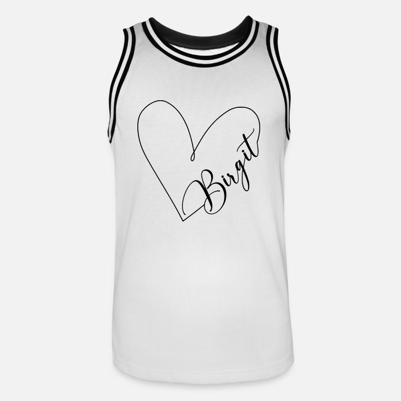 Birgit Name Herzlinie - Männer Basketball-Trikot - Weiß/Schwarz