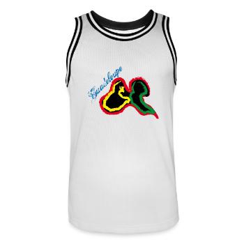 Guadeloupe - Maillot de basket Homme - blanc/noir - Devant - AI Model Male 185 dark (185cm)