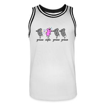 Maus und Mäuse - Männer Basketball-Trikot - Weiß/Schwarz - Vorne - AI Model Male 185 dark (185cm)