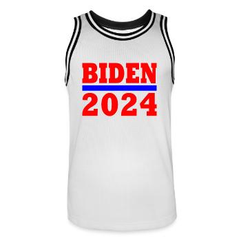 Joe biden 2024 - Maillot de basket Homme - blanc/noir - Devant - AI Model Male 185 dark (185cm)