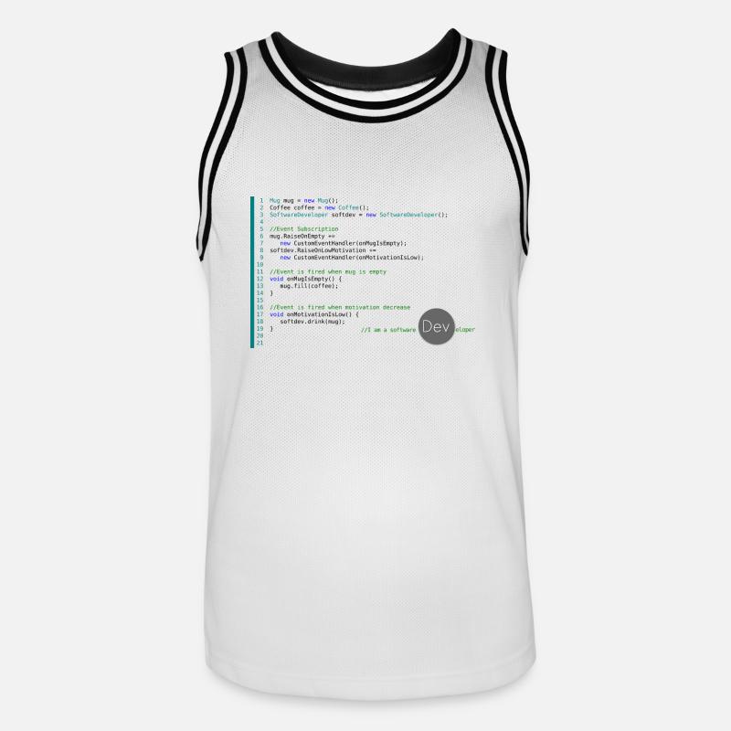 I am a Software Developer - Men's Basketball Jersey - white/black