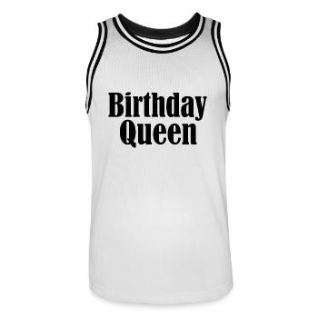 Birthday queen - Maillot de basket Homme - blanc/noir - Devant - AI Model Male 185 dark (185cm)