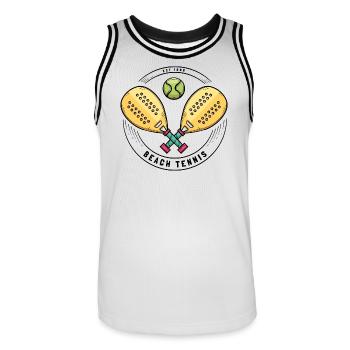 I can't I have padel - Men's Basketball Jersey - white/black - Front - AI Model Male 185 dark (185cm)
