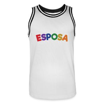 Esposa Cool Wife To Be Bride Couple Wedding Gift - Men's Basketball Jersey - white/black - Front - AI Model Male 185 dark (185cm)