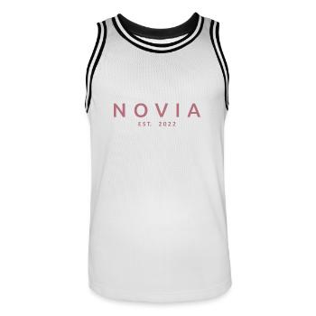 2022 Verlobung Brautdusche Hochzeit - Männer Basketball-Trikot - Weiß/Schwarz - Vorne - AI Model Male 185 dark (185cm)