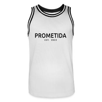 Prometida Est. 2022 Fiancée Fiancée Épouse à être - Maillot de basket Homme - blanc/noir - Devant - AI Model Male 185 dark (185cm)