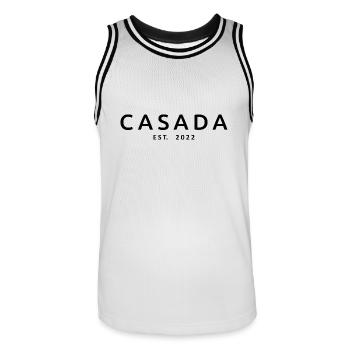 2022 Hochzeitstag verheiratete Frauen - Männer Basketball-Trikot - Weiß/Schwarz - Vorne - AI Model Male 185 dark (185cm)
