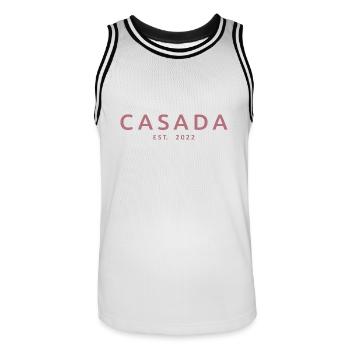 2022 Hochzeitstag verheiratete Frauen - Männer Basketball-Trikot - Weiß/Schwarz - Vorne - AI Model Male 185 dark (185cm)