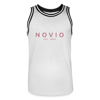 Novio Est. 2022 Cadeau de fiançailles Mariage du marié - Maillot de basket Homme - blanc/noir - Devant - AI Model Male 185 dark (185cm)