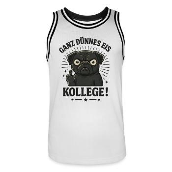 Majeur du carlin - Maillot de basket Homme - blanc/noir - Devant - AI Model Male 185 dark (185cm)