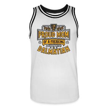 Je suis une fière maman d’un dalmatien génial - Maillot de basket Homme - blanc/noir - Devant - AI Model Male 185 dark (185cm)