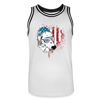 Dalmatiens États-Unis - Maillot de basket Homme - blanc/noir - Devant - AI Model Male 185 dark (185cm)