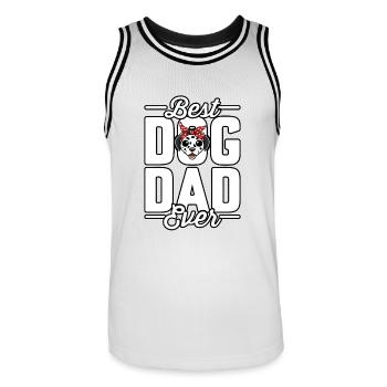 Best dad dog ever - Männer Basketball-Trikot - Weiß/Schwarz - Vorne - AI Model Male 185 dark (185cm)