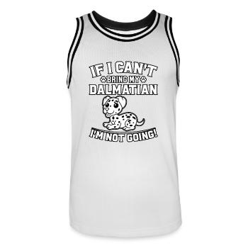 Si je ne peux pas amener mon dalmatien, je n’y vais pas - Maillot de basket Homme - blanc/noir - Devant - AI Model Male 185 dark (185cm)