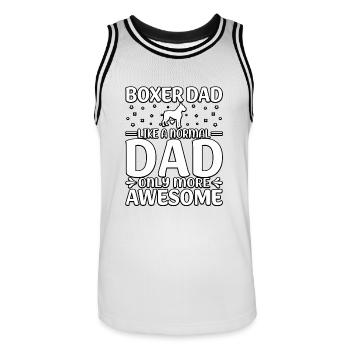 Boxer dad like a normal dad only more awesome - Men's Basketball Jersey - white/black - Front - AI Model Male 185 dark (185cm)