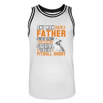 Pitbull Daddy Father - Men's Basketball Jersey - white/black - Front - AI Model Male 185 dark (185cm)