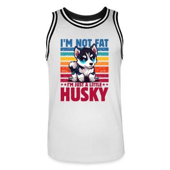 Je ne suis pas gros, je suis juste un peu husky - Maillot de basket Homme - blanc/noir - Devant - AI Model Male 185 dark (185cm)