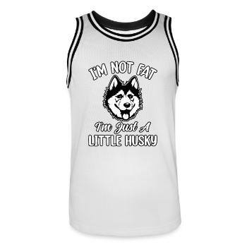 Je ne suis pas gros, je suis juste un peu husky - Maillot de basket Homme - blanc/noir - Devant - AI Model Male 185 dark (185cm)
