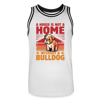 A House is not a home without a Bulldog - Men's Basketball Jersey - white/black - Front - AI Model Male 185 dark (185cm)
