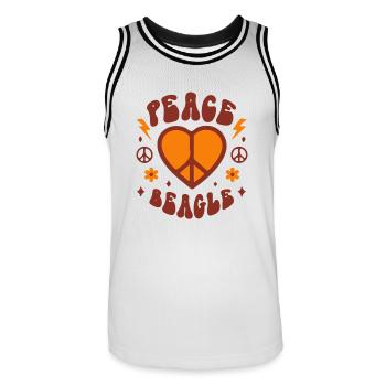 Peace love beagle - Men's Basketball Jersey - white/black - Front - AI Model Male 185 dark (185cm)