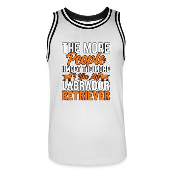 LABRADOR RETRIEVER - Maillot de basket Homme - blanc/noir - Devant - AI Model Male 185 dark (185cm)