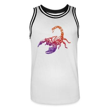 Coole Skorpion-Insektenskizze Grafik Skorpion-Liebhaber - Männer Basketball-Trikot - Weiß/Schwarz - Vorne - AI Model Male 185 dark (185cm)