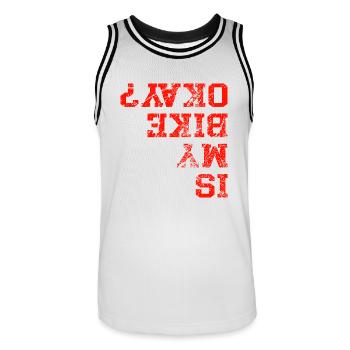 Bicycle Saying Funny Sayings Cycling - Men's Basketball Jersey - white/black - Front - AI Model Male 185 dark (185cm)