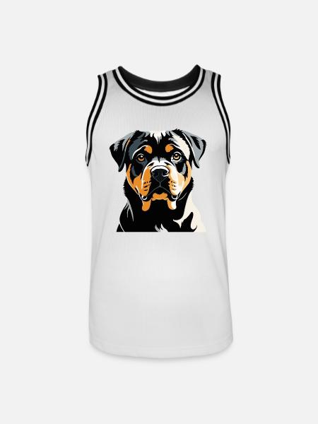 Rottweiler - Pet Dog Sticker - Men's Basketball Jersey - white/black