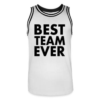 Best team ever - Men's Basketball Jersey - white/black - Front - AI Model Male 185 dark (185cm)