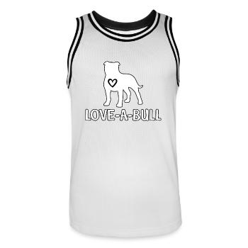 Aimer un taureau - Maillot de basket Homme - blanc/noir - Devant - AI Model Male 185 dark (185cm)