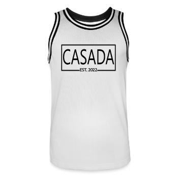 2022 Hochzeitstag verheiratete Frauen - Männer Basketball-Trikot - Weiß/Schwarz - Vorne - AI Model Male 185 dark (185cm)