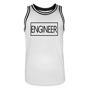 Ingenieur Stolzer Diplom-Ingenieurstudent - Männer Basketball-Trikot - Weiß/Schwarz - Vorne - AI Model Male 185 dark (185cm)