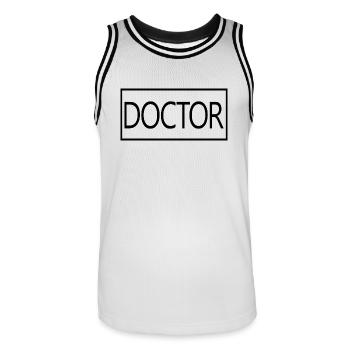 Médecin Fier étudiant diplômé en médecine - Maillot de basket Homme - blanc/noir - Devant - AI Model Male 185 dark (185cm)