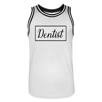 Dentist Proud Graduated Dentistry Student - Men's Basketball Jersey - white/black - Front - AI Model Male 185 dark (185cm)
