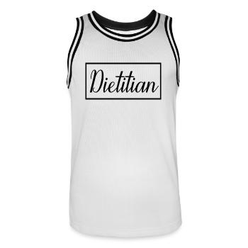 Dietitian Proud Graduated Dietitian Student - Men's Basketball Jersey - white/black - Front - AI Model Male 185 dark (185cm)