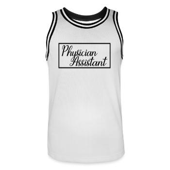 Physician Assistant Proud Physician Assistant Gift - Men's Basketball Jersey - white/black - Front - AI Model Male 185 dark (185cm)