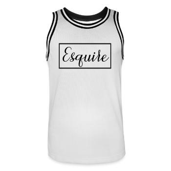 Esquire Graduated Lawyer School Student - Men's Basketball Jersey - white/black - Front - AI Model Male 185 dark (185cm)