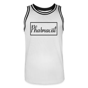 Apotheker Stolzer Absolvent des Apothekerstudiums - Männer Basketball-Trikot - Weiß/Schwarz - Vorne - AI Model Male 185 dark (185cm)