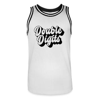 Cadeau de 10e anniversaire, 10 ans, pour garçons et filles - Maillot de basket Homme - blanc/noir - Devant - AI Model Male 185 dark (185cm)