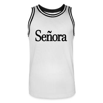 Señora Engagement Bride To Be Wedding Party - Men's Basketball Jersey - white/black - Front - AI Model Male 185 dark (185cm)