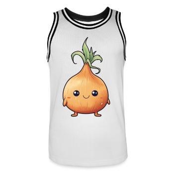 Funny Onion - Men's Basketball Jersey - white/black - Front - AI Model Male 185 dark (185cm)