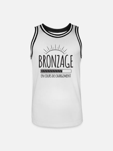 Tan Loading, Été, Vacances, Français - Maillot de basket Homme - blanc/noir