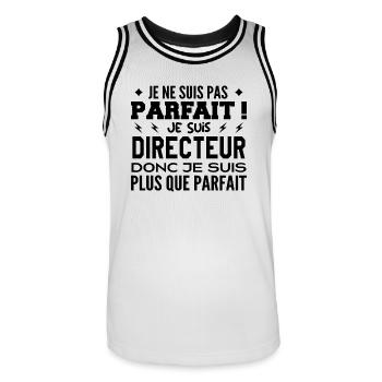 Un Directeur plus que parfaite, métier de rêve - Maillot de basket Homme - blanc/noir - Devant - AI Model Male 185 dark (185cm)