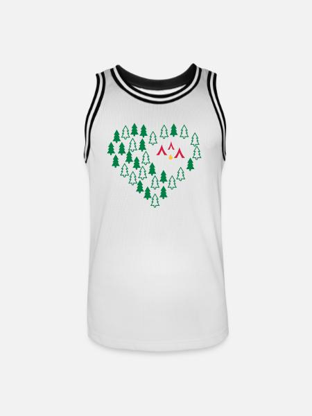 Camping - Men's Basketball Jersey - white/black