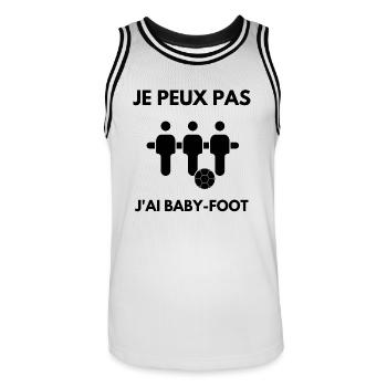 I can't I have foosball table - Men's Basketball Jersey - white/black - Front - AI Model Male 185 dark (185cm)