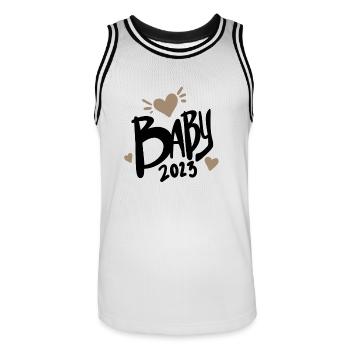 Bébé 2023 - Nouveau-né 2023 Cadeau bébé - Maillot de basket Homme - blanc/noir - Devant - AI Model Male 185 dark (185cm)