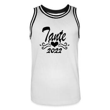 Tante 2022 - Werdende Tante - Tante werden - Männer Basketball-Trikot - Weiß/Schwarz - Vorne - AI Model Male 185 dark (185cm)